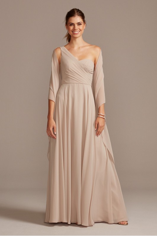 Full Skirt Bridesmaid Dress with One Shoulder  F20062