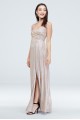 Glitter Metallic Draped Double Skinny Strap Gown Morgan and Co 21882D