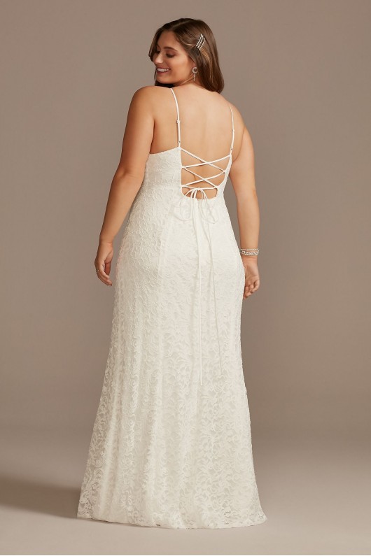 Halter Keyhole Lace Plus Dress with Lace-Up Back DB Studio 650711W