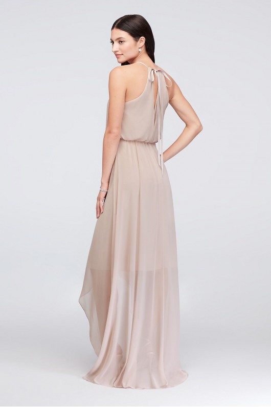 High-Low Chiffon Halter Bridesmaid Dress  F19740