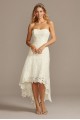 High-Low Tea-Length Corded Lace Wedding Dress Galina WG3925