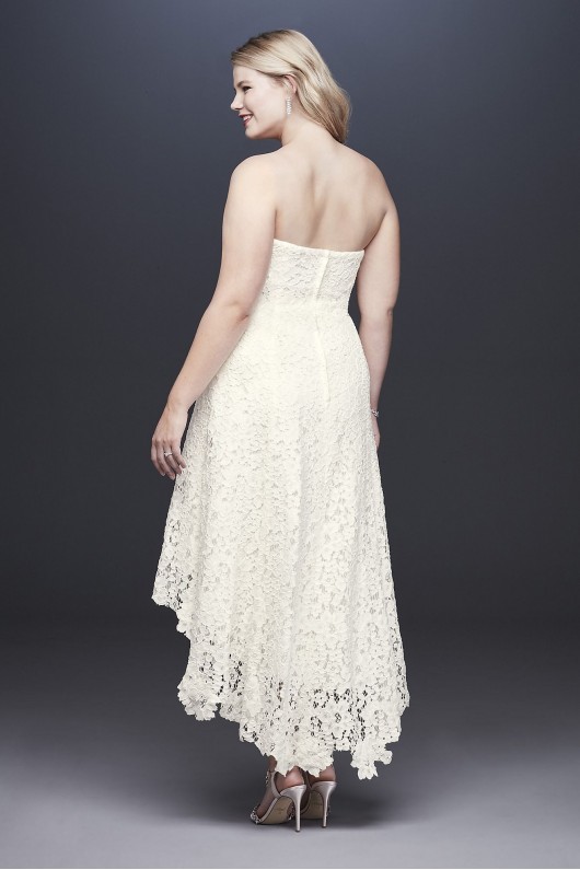 High-Low Tea-Length Lace Plus Size Wedding Dress Galina 9WG3925