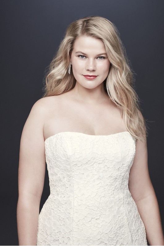 High-Low Tea-Length Lace Plus Size Wedding Dress Galina 9WG3925