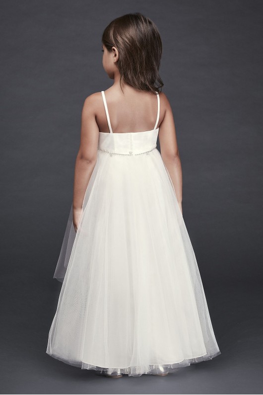 High-Low Tulle Flower Girl Dress with Crystal Belt  OP252