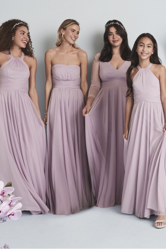 High Neck Mesh Junior Bridesmaid Dress  JB9891