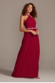 High-Neck Pleated Soft Net Bridesmaid Dress  F20115