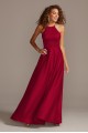 High-Neck Satin A-Line Bridesmaid Dress  F20132