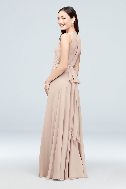 High-Neck Soie Chiffon Bridesmaid Dress  F19960