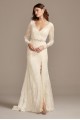 Illusion Long Sleeve Faux Wrap Tall Wedding Dress Melissa Sweet 4XLMS251219