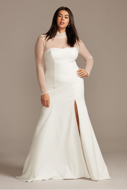 Illusion Sleeve High Neck Plus Size Wedding Dress  Collection 9WG3991