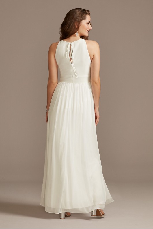 Jersey Keyhole Bodice Gown with Crystal Waist  5655