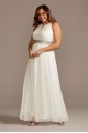 Jersey Keyhole Plus Size Gown with Crystal Waist  5655W