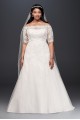 Jewel 3/4 Sleeve  Plus Size Wedding Dress Jewel 9WG3734