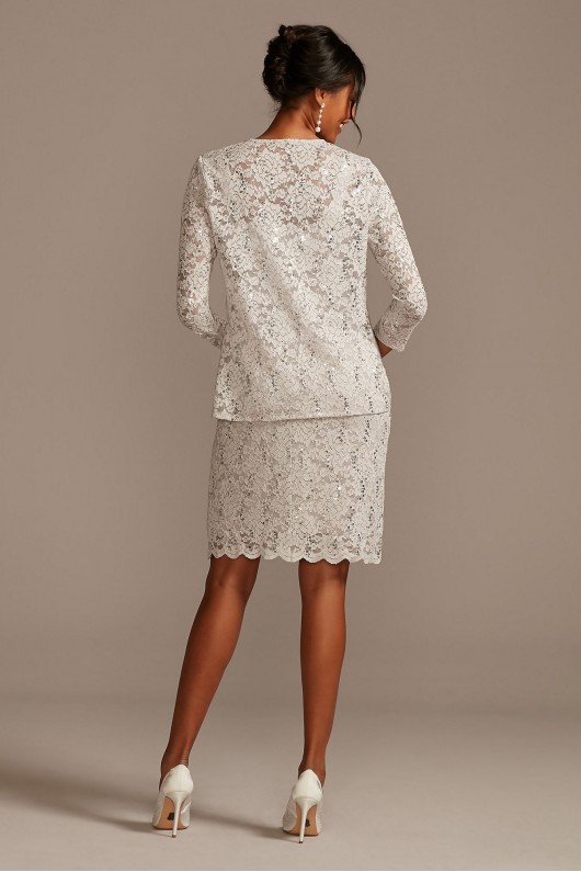 Knee-Length Lace Tank Dress and Matching Jacket Marina 650358D