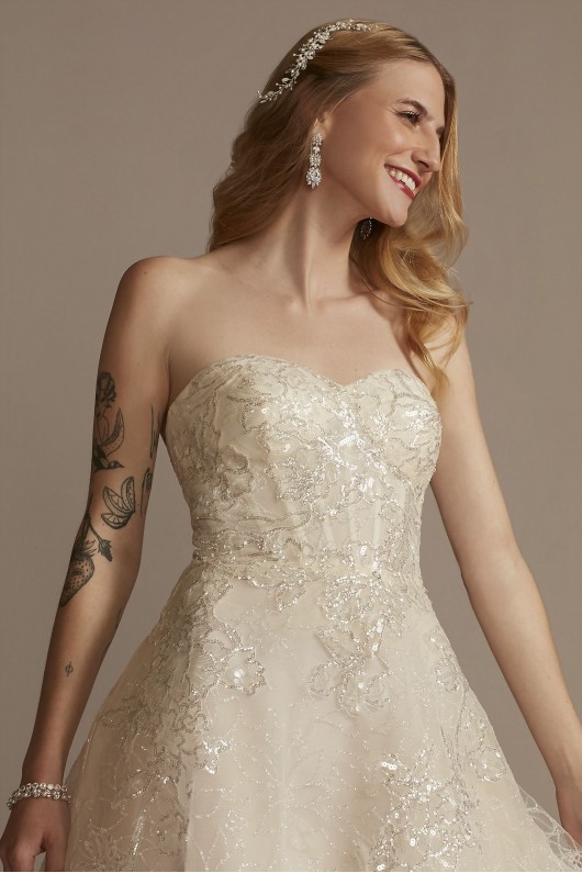 Lace Applique Tea-Length Tall Wedding Dress  4XLCWG903