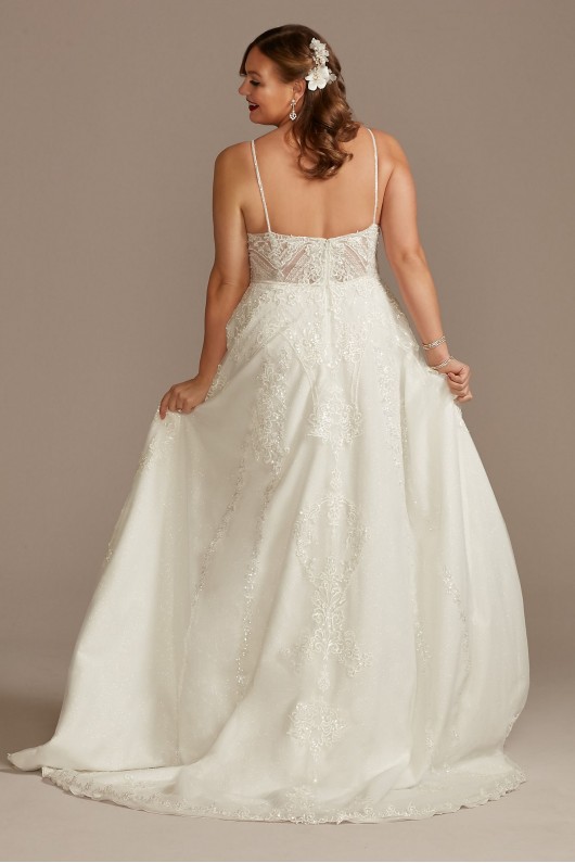 Lace Applique Tulle Plus Size Wedding Dress  8CWG905