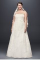 Lace Appliqued Plus Size Wedding Dress and Topper  8CWG790