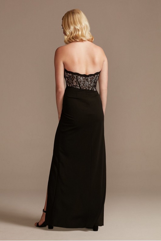 Lace Bodice Strapless Gown with Asymmetrical Waist Galina Signature GS28NY2103