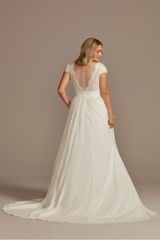 Lace Illusion Back Chiffon Wedding Dress DB Studio WG4011DB