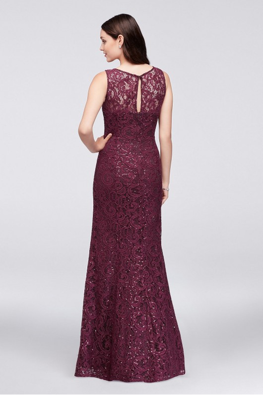 Lace Mermaid Dress with Beaded Chiffon Capelet Ignite 3523DB