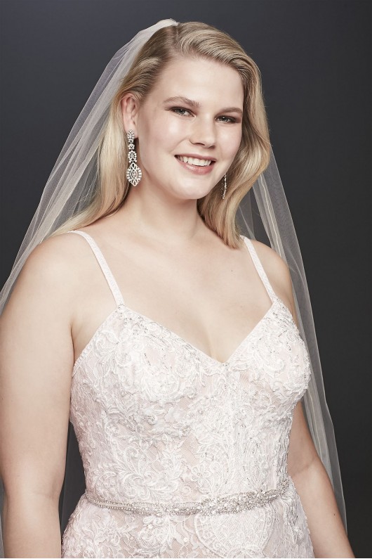 Lace Plus Size Wedding Dress with Crystal Belt  9SWG819