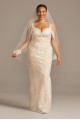 Lace Plus Size Wedding Dress with Tulle Overskirt  8CWG850