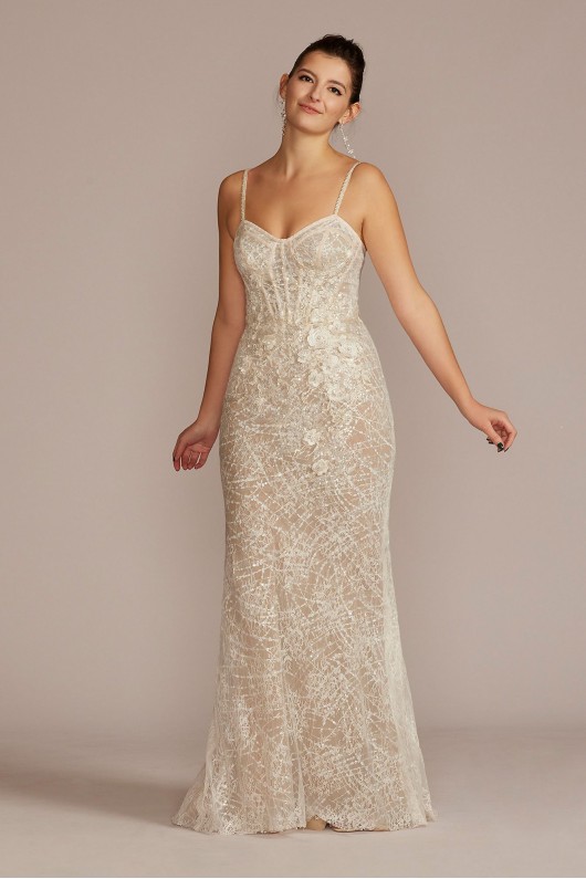 Lace Sheath Wedding Gown with Overskirt Galina Signature SWG916