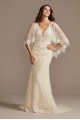 Lace Wedding Dress with Crochet Trim Capelet Melissa Sweet MS251224