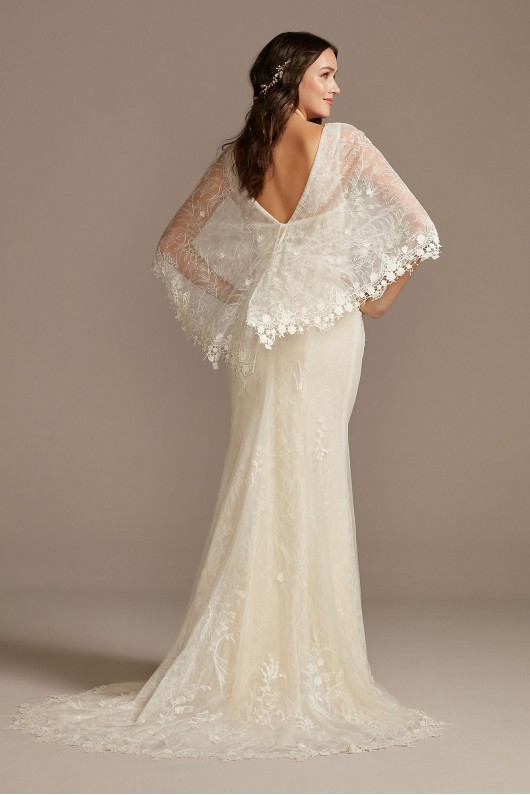 Lace Wedding Dress with Crochet Trim Capelet Melissa Sweet MS251224