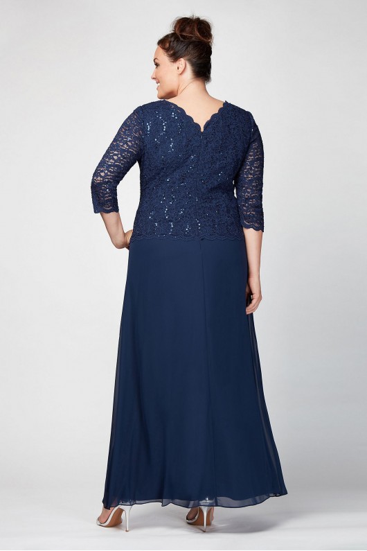 Lace and Chiffon Mock Two-Piece Plus Size Gown Alex Evenings 412318