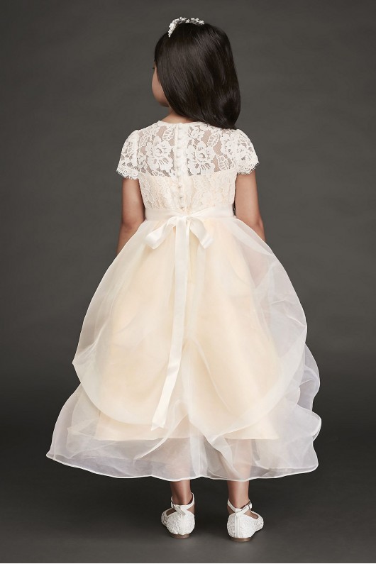 Lace and Organza Pick-Up Flower Girl Dress  RK1380