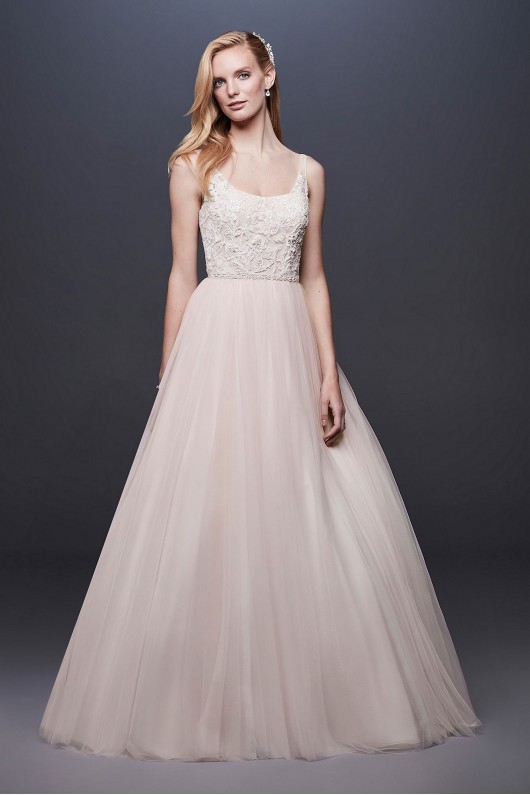 Lace and Tulle Ball Gown Wedding Dress with Ribbon  Collection NTWG3905