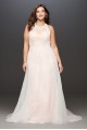 Lace and Tulle Cross-Back Plus Size Wedding Dress  Collection 9WG3963