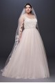 Lace and Tulle Plus Size Wedding Dress with Ribbon  Collection 9NTWG3905