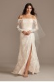 Large Floral Lace Long Sleeve Petite Wedding Dress Melissa Sweet 7MS161225