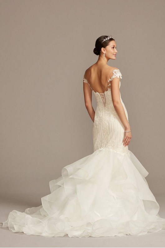 Linear Beaded Applique Mermaid Wedding Dress  CWG849