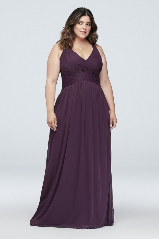 Long Bridesmaid Dress with Crisscross Back Straps  W10974