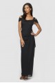 Long Ruched Mesh Cold-Shoulder Petite Sheath Dress Alex Evenings 232156