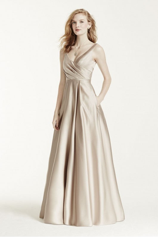 Long Satin Tank Ball Gown  F15741