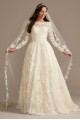 Long Sleeve Beaded Lace Petite Wedding Dress  7SLCWG780