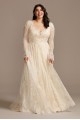 Long Sleeve Chantilly Lace Plus Size Wedding Dress Melissa Sweet 8MS251227