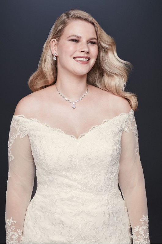 Long Sleeve Off-Shoulder Plus Size Wedding Dress  Collection 9WG3943