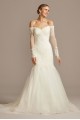 Long Sleeve Off-the-Shoulder Petite Wedding Dress  Collection 7WG3943