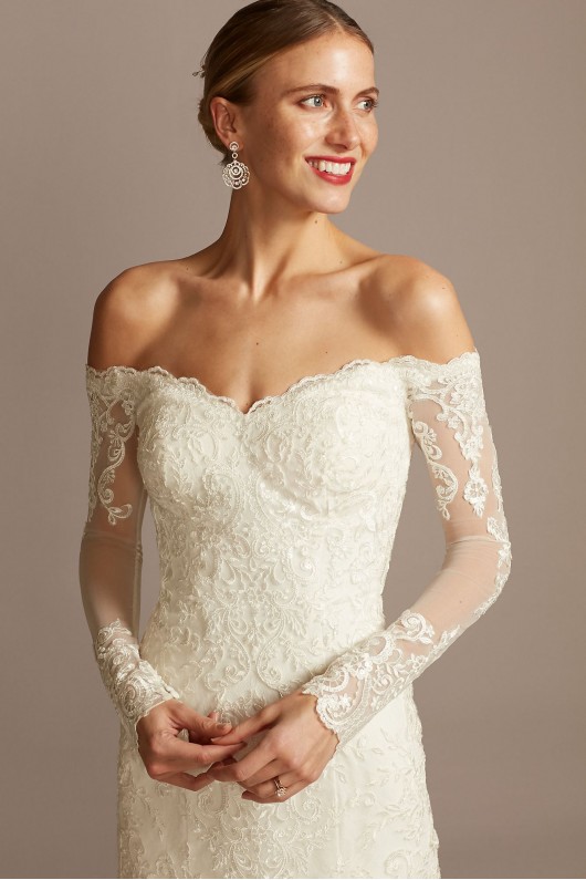 Long Sleeve Off-the-Shoulder Trumpet Wedding Dress  Collection WG3943