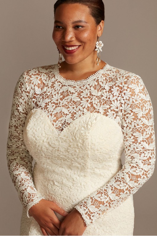 Long Sleeve Venice Lace Plus Size Wedding Dress Melissa Sweet 8MS251217