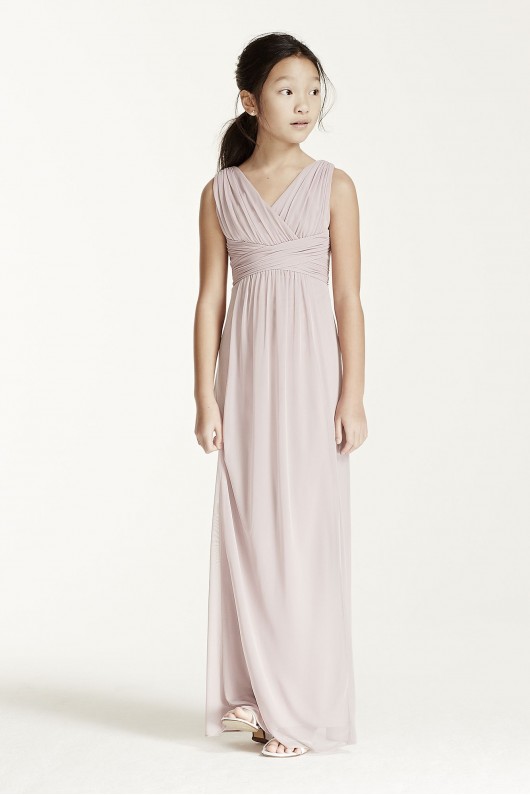 Long Sleeveless Dress with Ruched Waist  JB5728