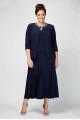 Matte Jersey Plus Size Jacket Dress with Beading Alex Evenings 435372