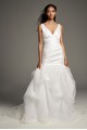 Mikado Wedding Dress with Tossed Tulle Skirt VW351458