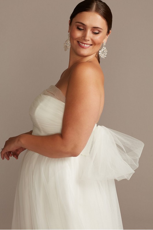 Off Shoulder Pleated Tulle Plus Size Wedding Dress  Collection 9WG3976