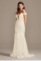 Off Shoulder Plunging Tall Lace Wedding Dress  4XLSWG855